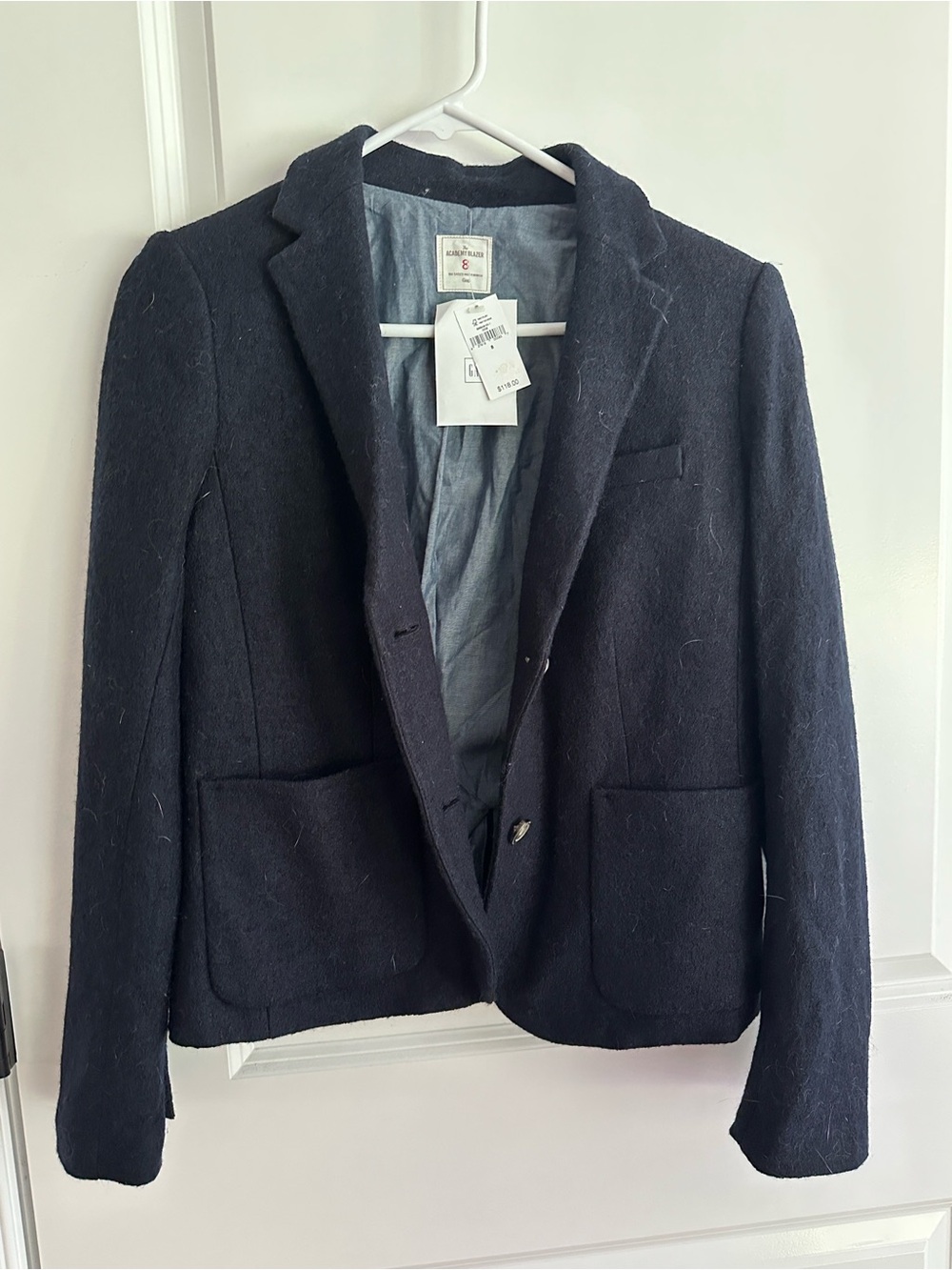 Gap New Size 8 Navy Wool Blend Blazer